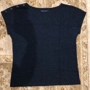 Women’s Petite Bateau Top in Navy Shimmer
